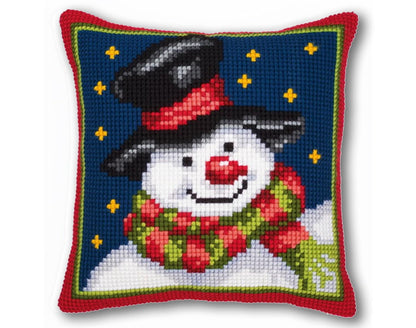 Christmas Embroidery Pillow Kit | Santa & Snowman Cushion Cover (DIY)