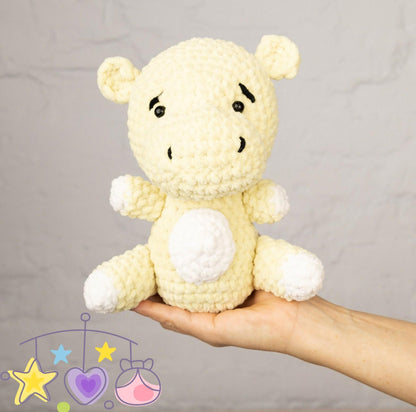 Crochet Hippo Plushie - Amigurumi Toys Readymade