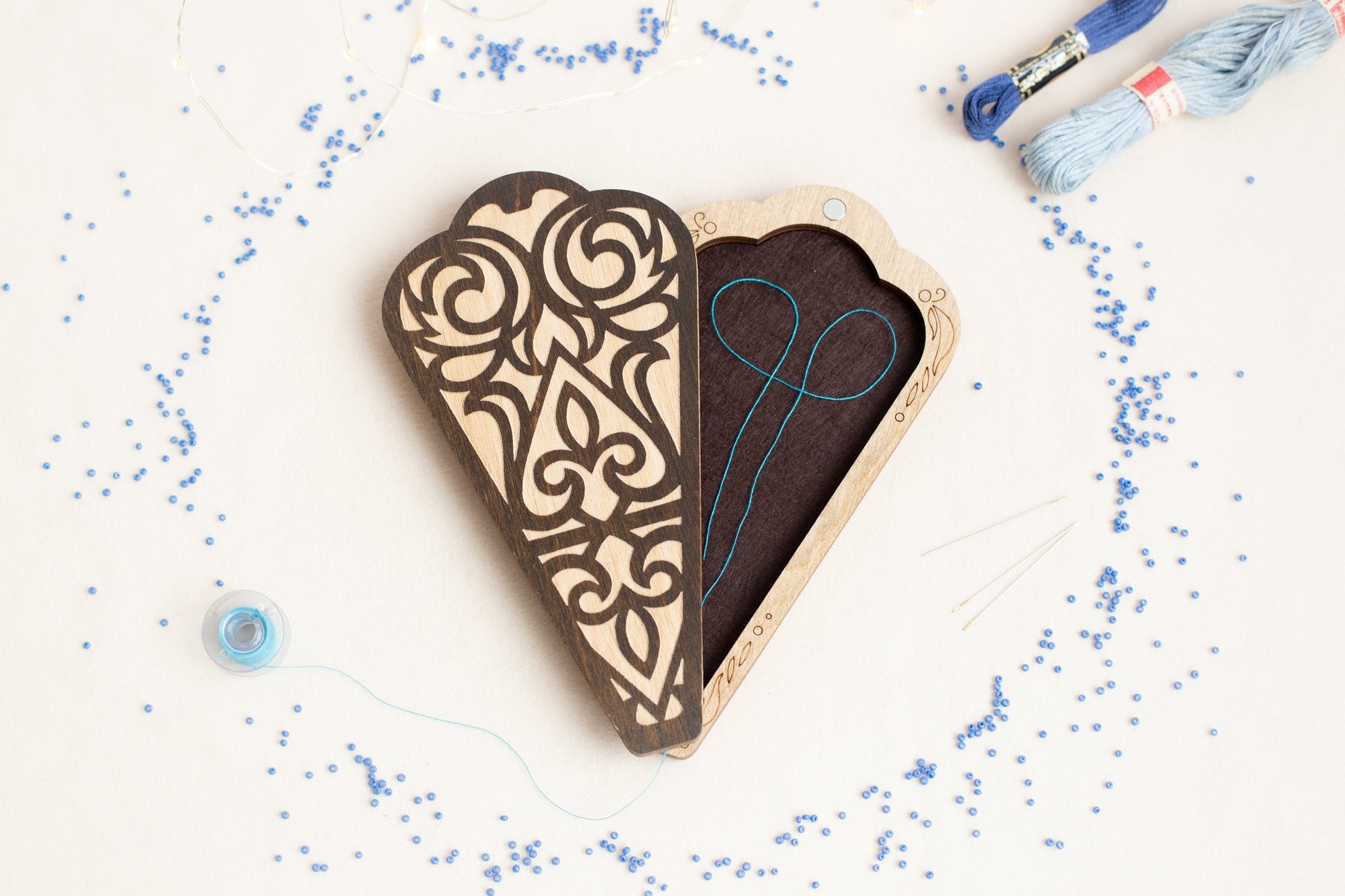 a couple of pieces of wood sitting on top of a table