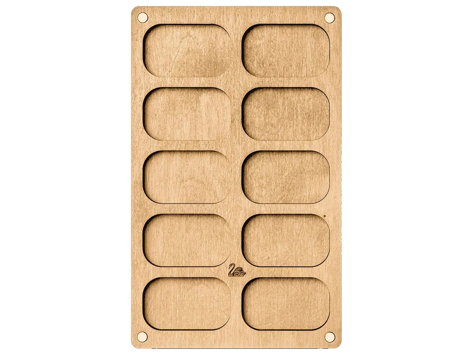 a close up of a wooden board with holes