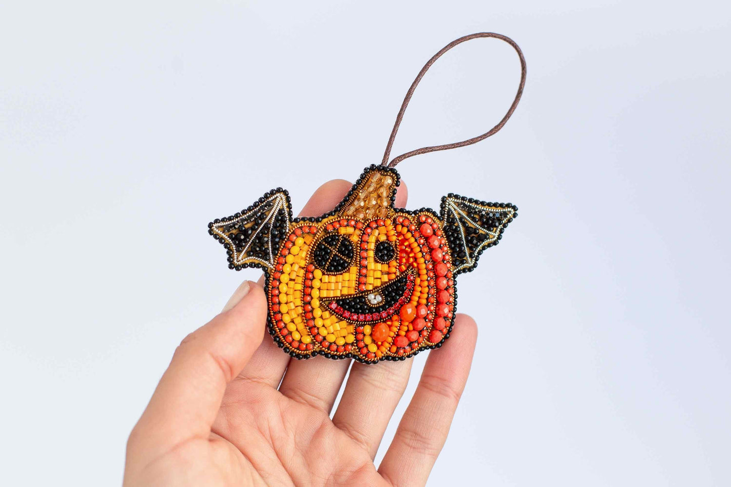 Halloween Pumpkin - Readymade Beaded Brooch