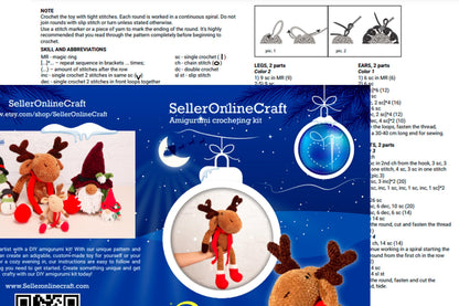 Plush Chrismas Reindeer - Crochet Amigurumi DIY kit