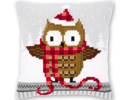 Christmas Owl Pillow Cover Cross stitch Embroidery DIY Kits