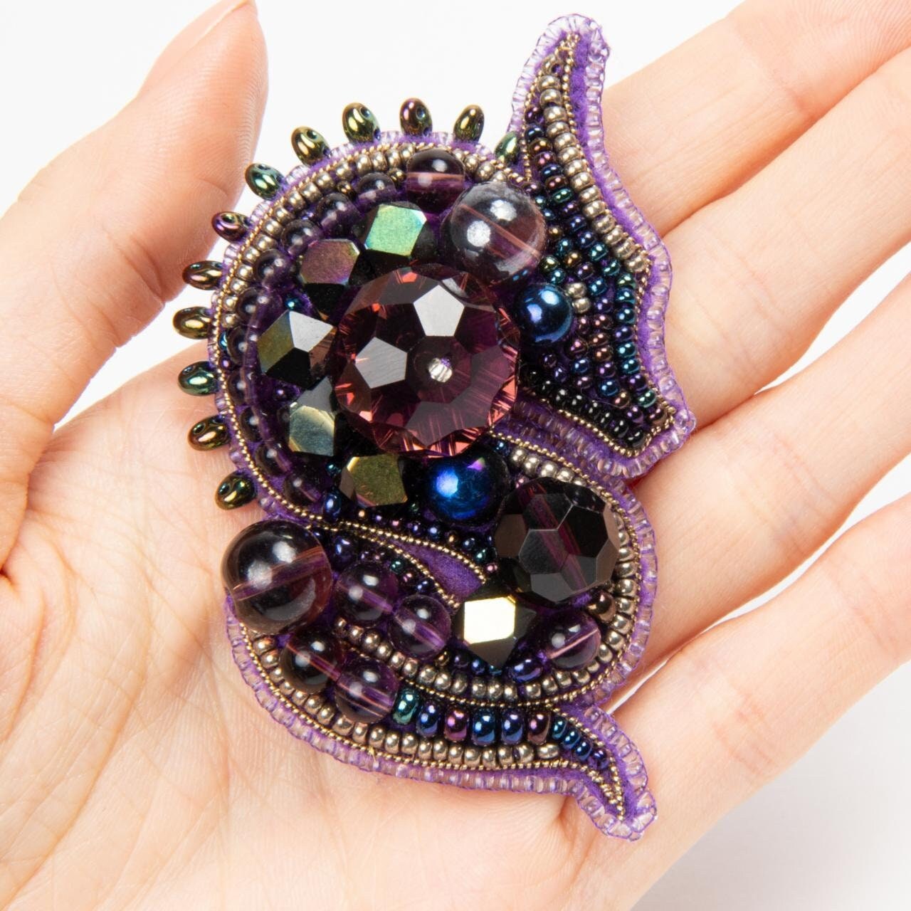Dragon - Readymade Beaded Brooch