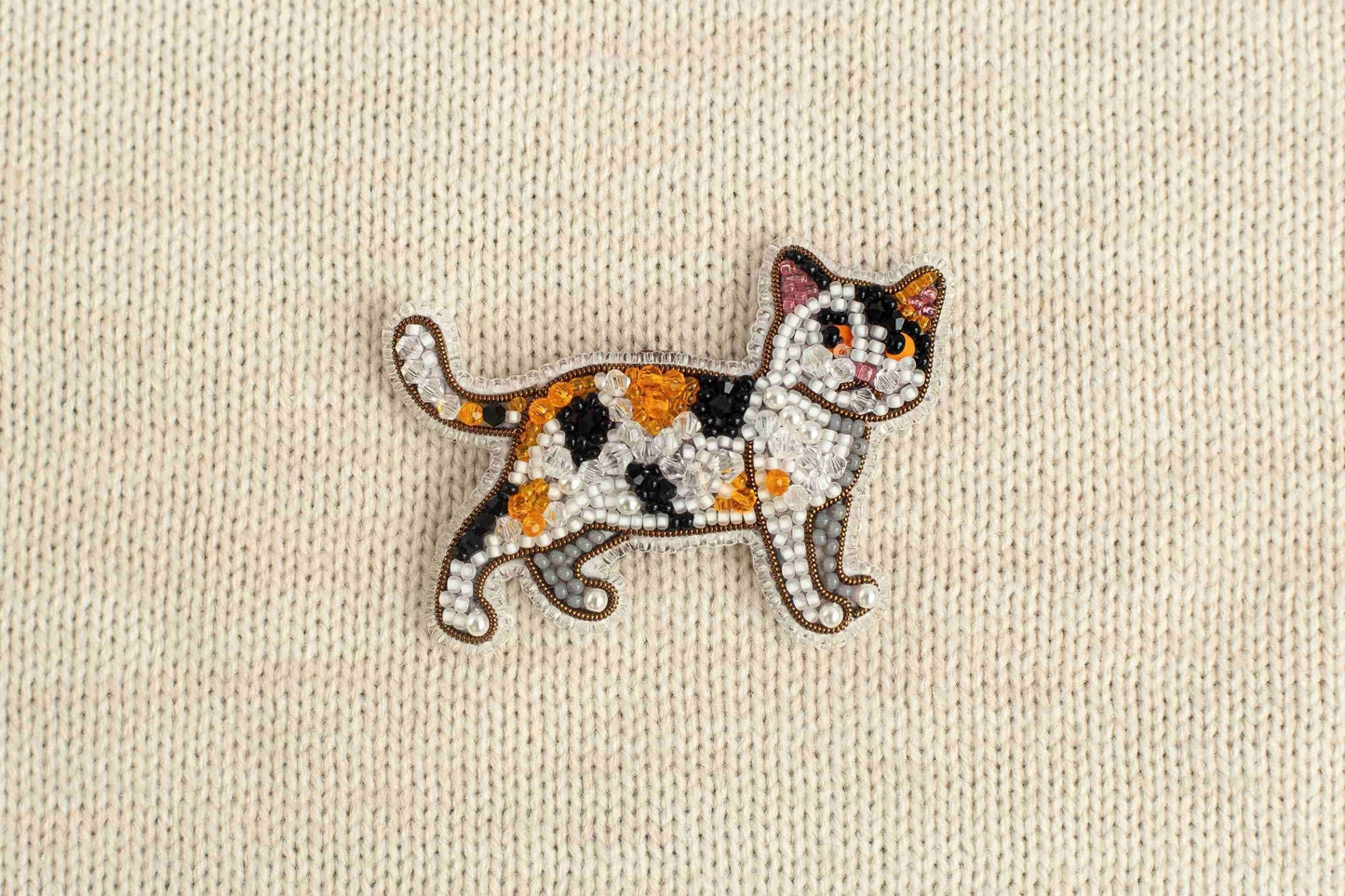 Set of 6 Cat Bead Brooch Beading DIY Kits