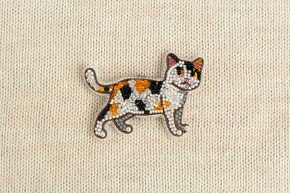 Set of 6 Cat Bead Brooch Beading DIY Kits