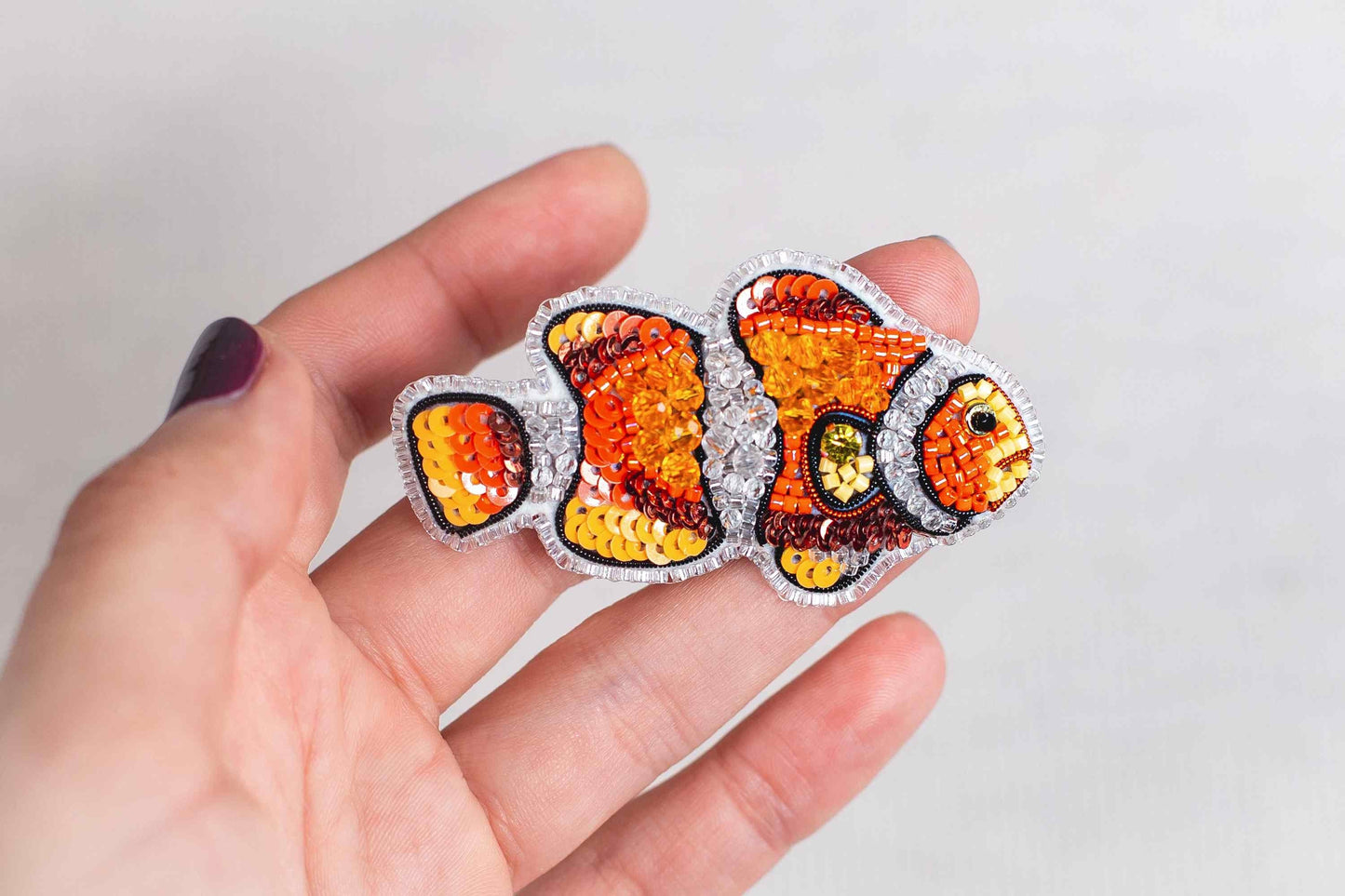 Clown Fish - Readymade Beaded Brooch
