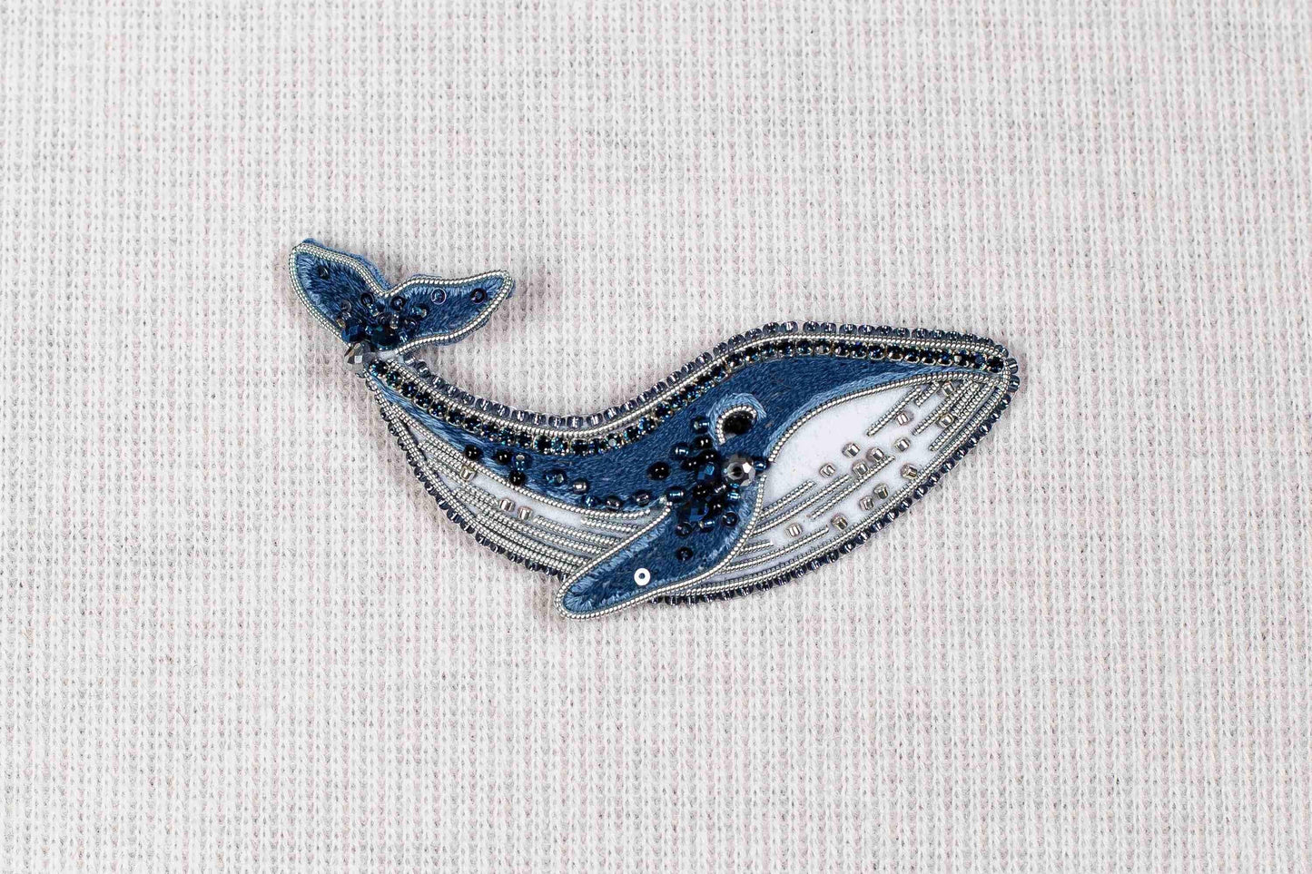 Blue Whale  - Readymade Beaded Brooch