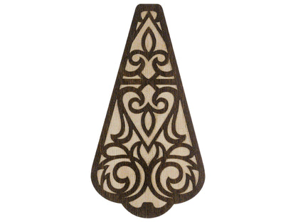 a brown and white decorative object on a white background