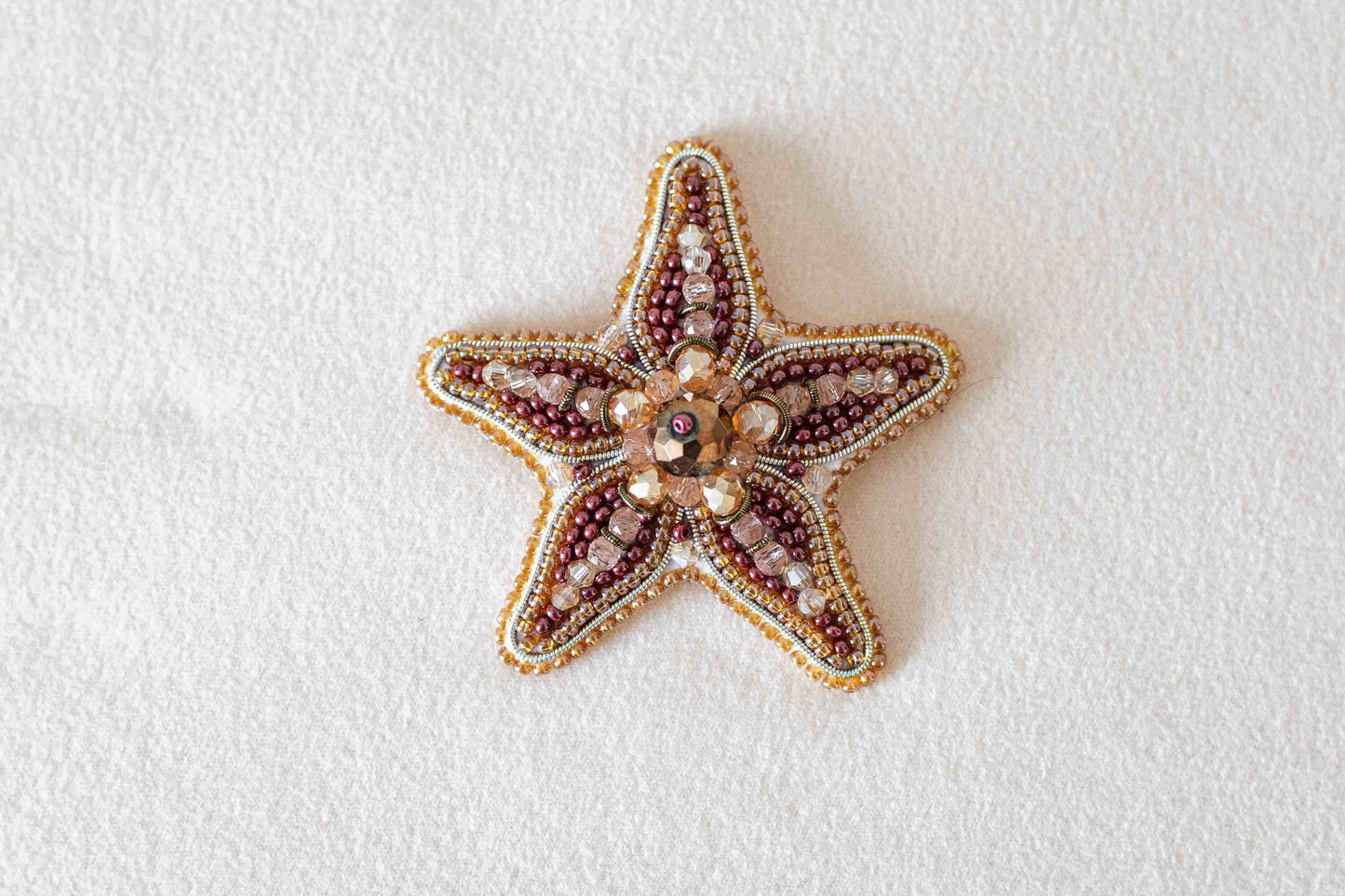 Starfish - Readymade Beaded Brooch