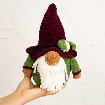 Plush Christmas Gnome - Crochet Amigurumi DIY kit