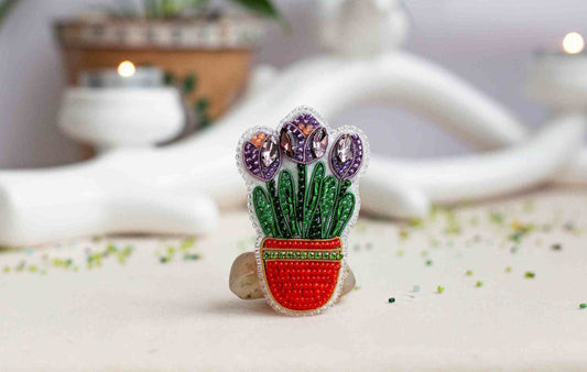 Crocus - Readymade Beaded Brooch