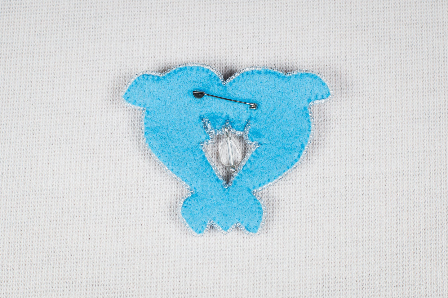 Blue Dolphins - Readymade Beaded Brooch