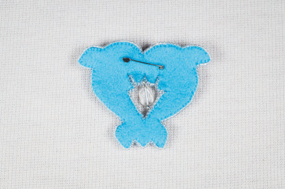 Blue Dolphins - Readymade Beaded Brooch