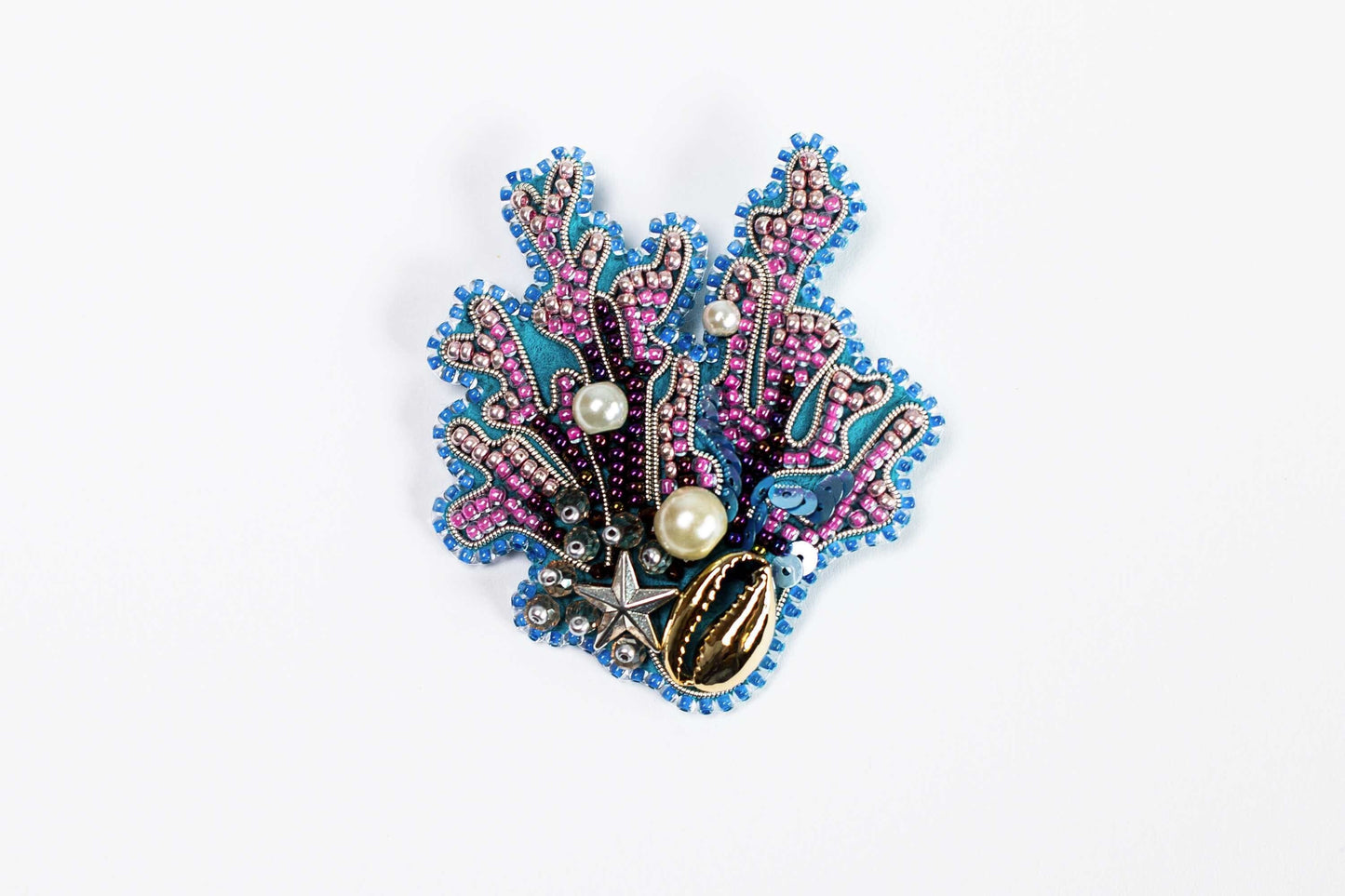 Coral Reef Readymade Beaded Brooch