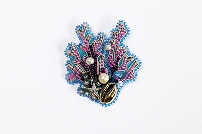 Coral Reef Readymade Beaded Brooch