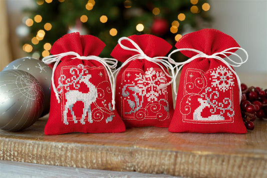 Christmas Pouch  Cross stitch Embroidery DIY Kits