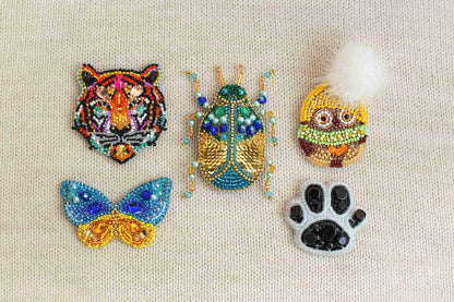 Owlet - Readymade Beaded Brooch