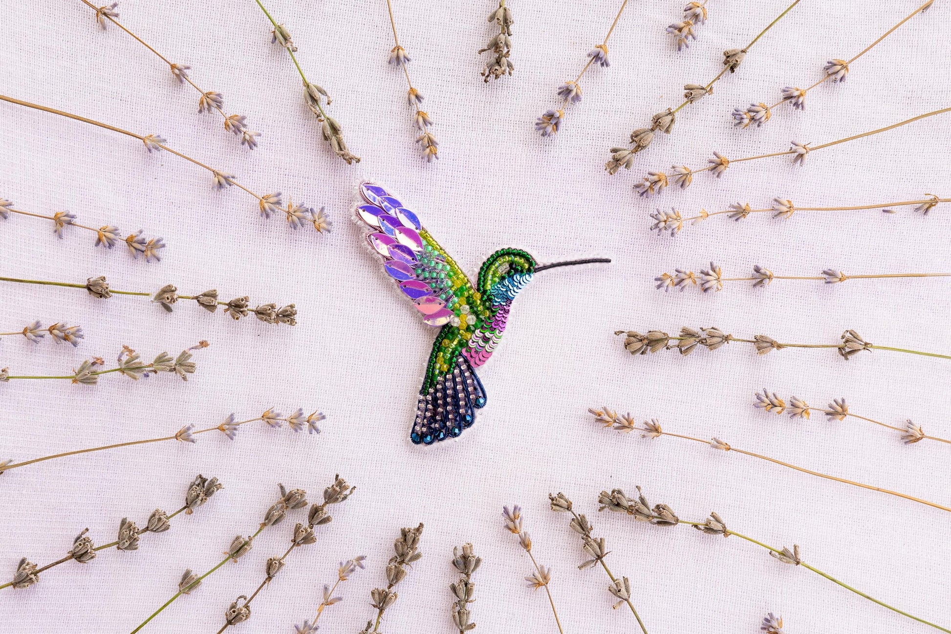 a colorful hummingbird sitting on top of a field of flowers