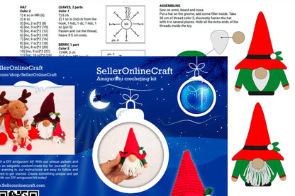 Christmas Gnome - Crochet Amigurumi DIY kit
