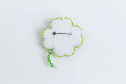Clover - Readymade Beaded Brooch