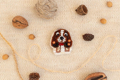 Cocker Spaniel Dog - Readymade Beaded Brooch