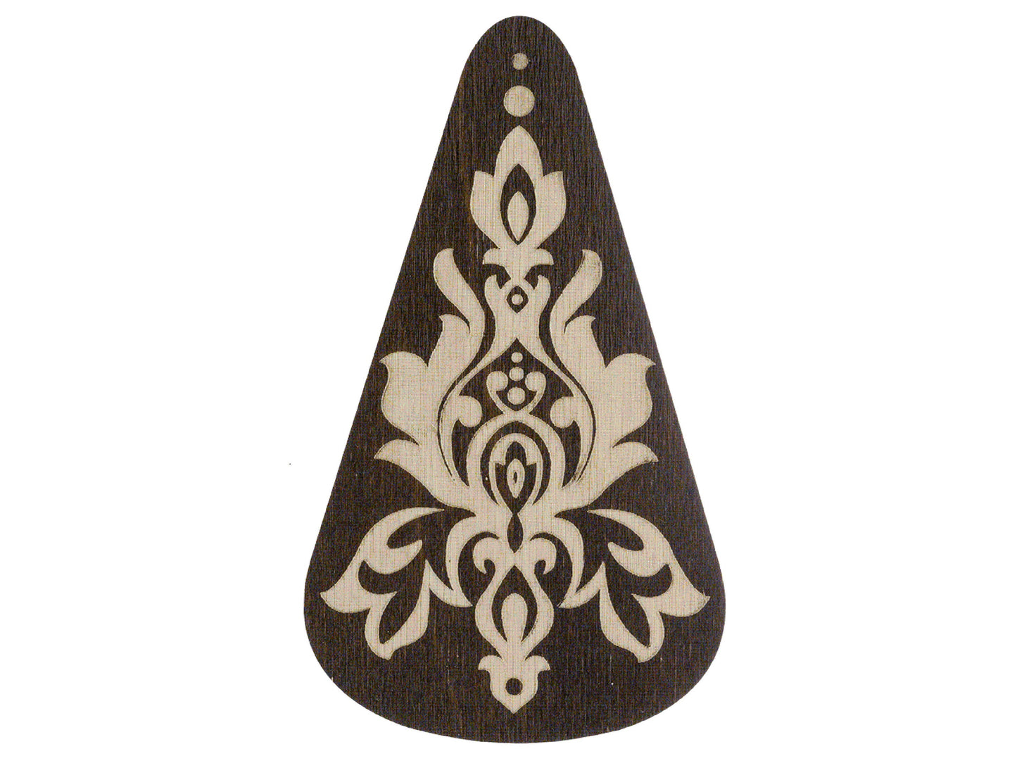 a wooden ornament with a design on it