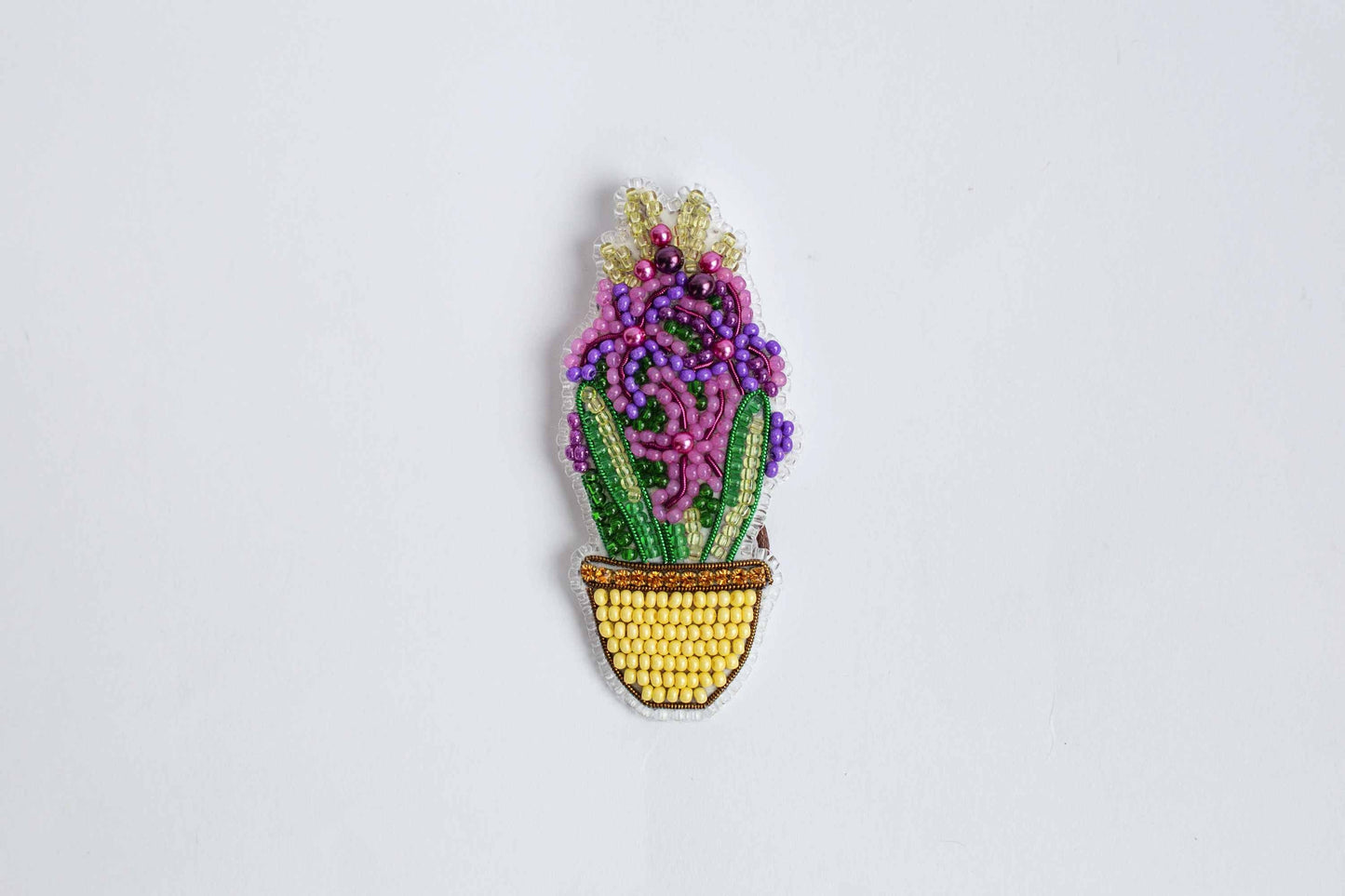 Hyacinth Flower - Readymade Beaded Brooch