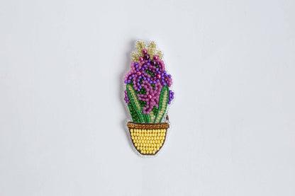 Hyacinth Flower - Readymade Beaded Brooch