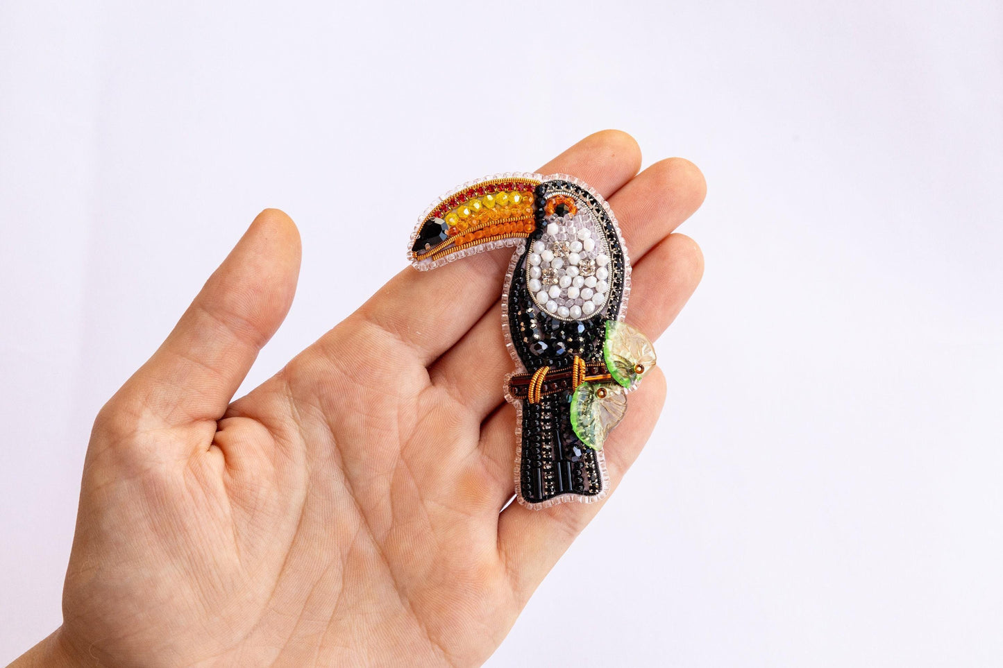 Toucan Bird - Readymade Beaded Brooch