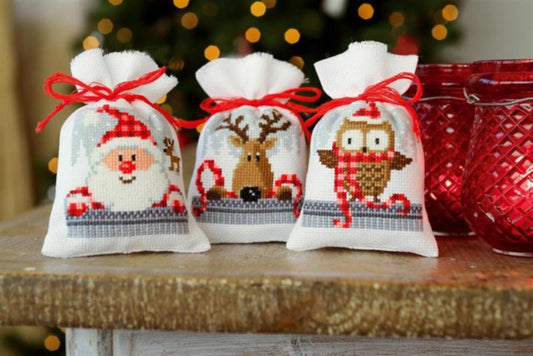 Christmas Sachet Bags Cross stitch Embroidery DIY Kits