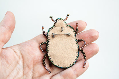 a person holding a small bug in their hand