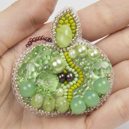 Apple - Readymade Beaded Brooch