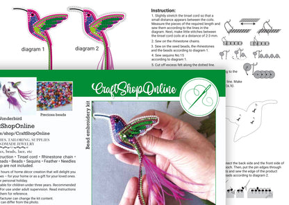 The image is a collage of various images related to the craft of beading, including a close-up of a hand holding a beaded object, diagrams of beaded designs, and instructions for creating beaded items.