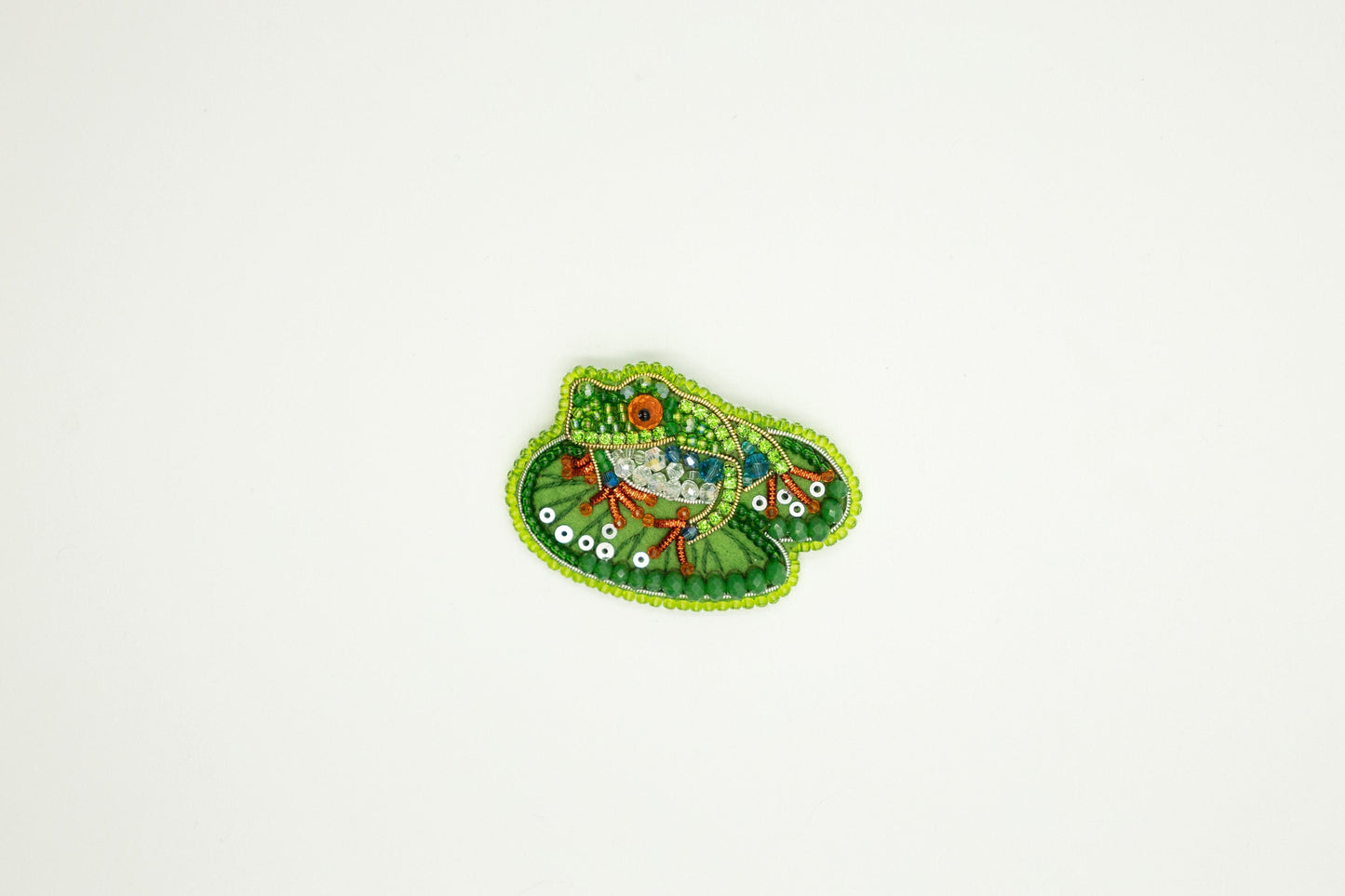 Frog - Readymade Beaded Brooch