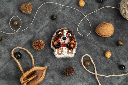 Cocker Spaniel Dog - Readymade Beaded Brooch