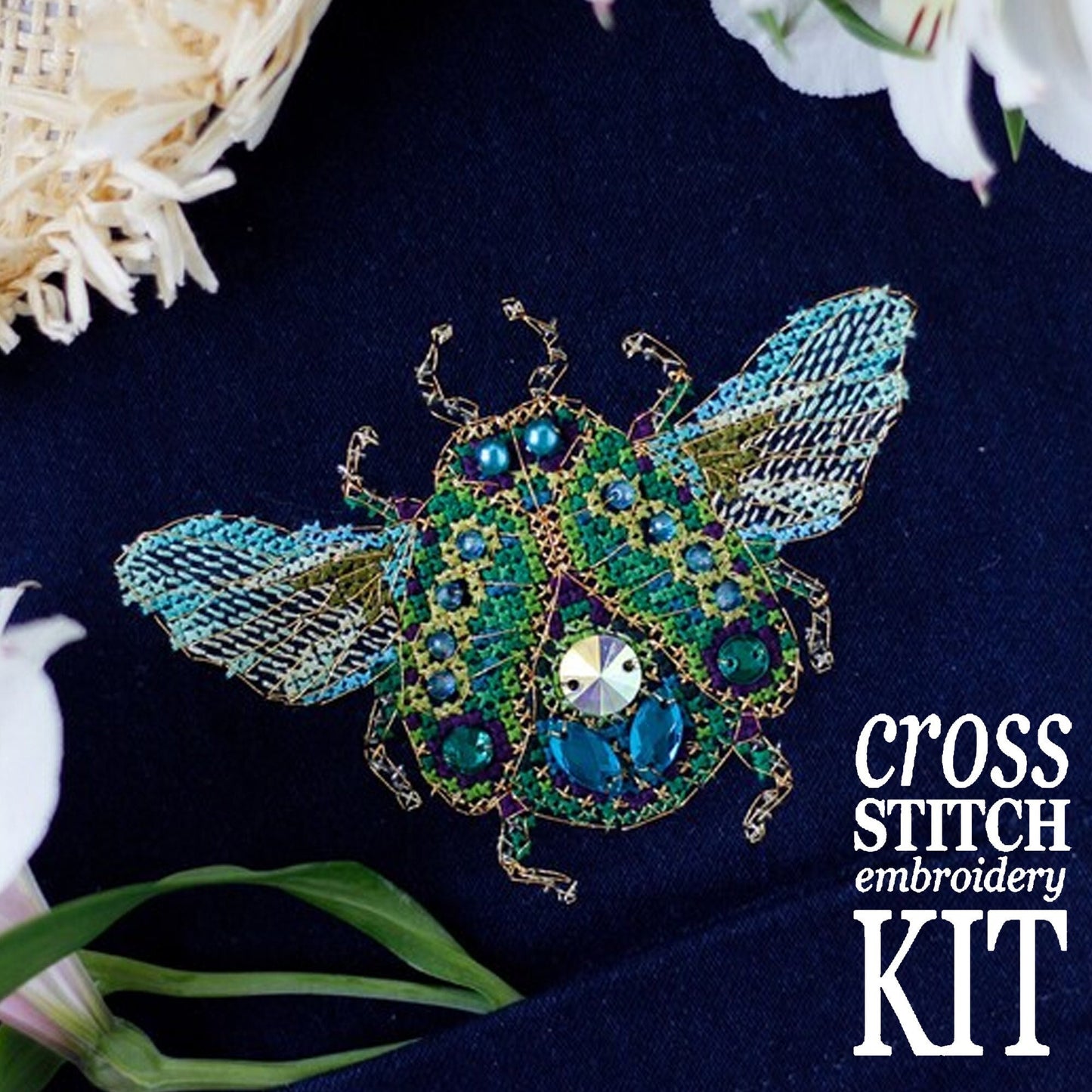 Beetle Cross stitch Embroidery DIY Kits