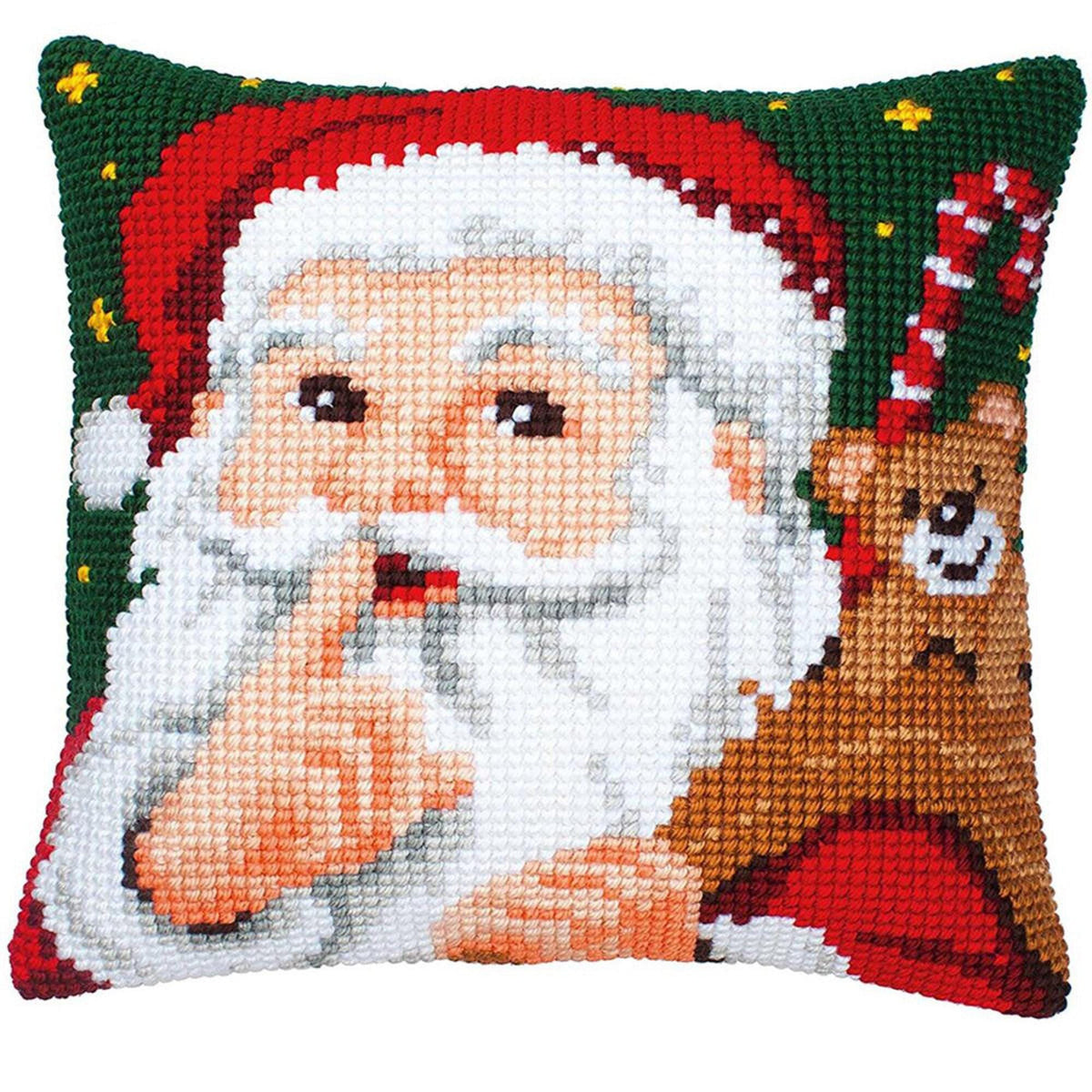 Christmas Embroidery Pillow Kit | Santa & Snowman Cushion Cover (DIY)