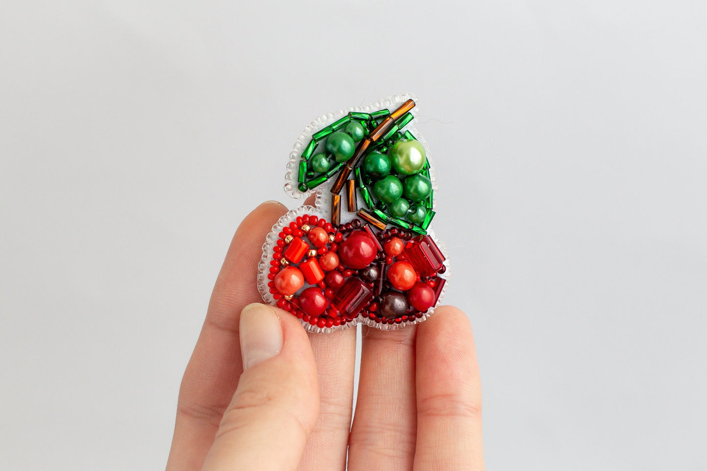 Cherry - Readymade Beaded Brooch