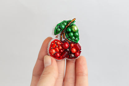 Cherry - Readymade Beaded Brooch