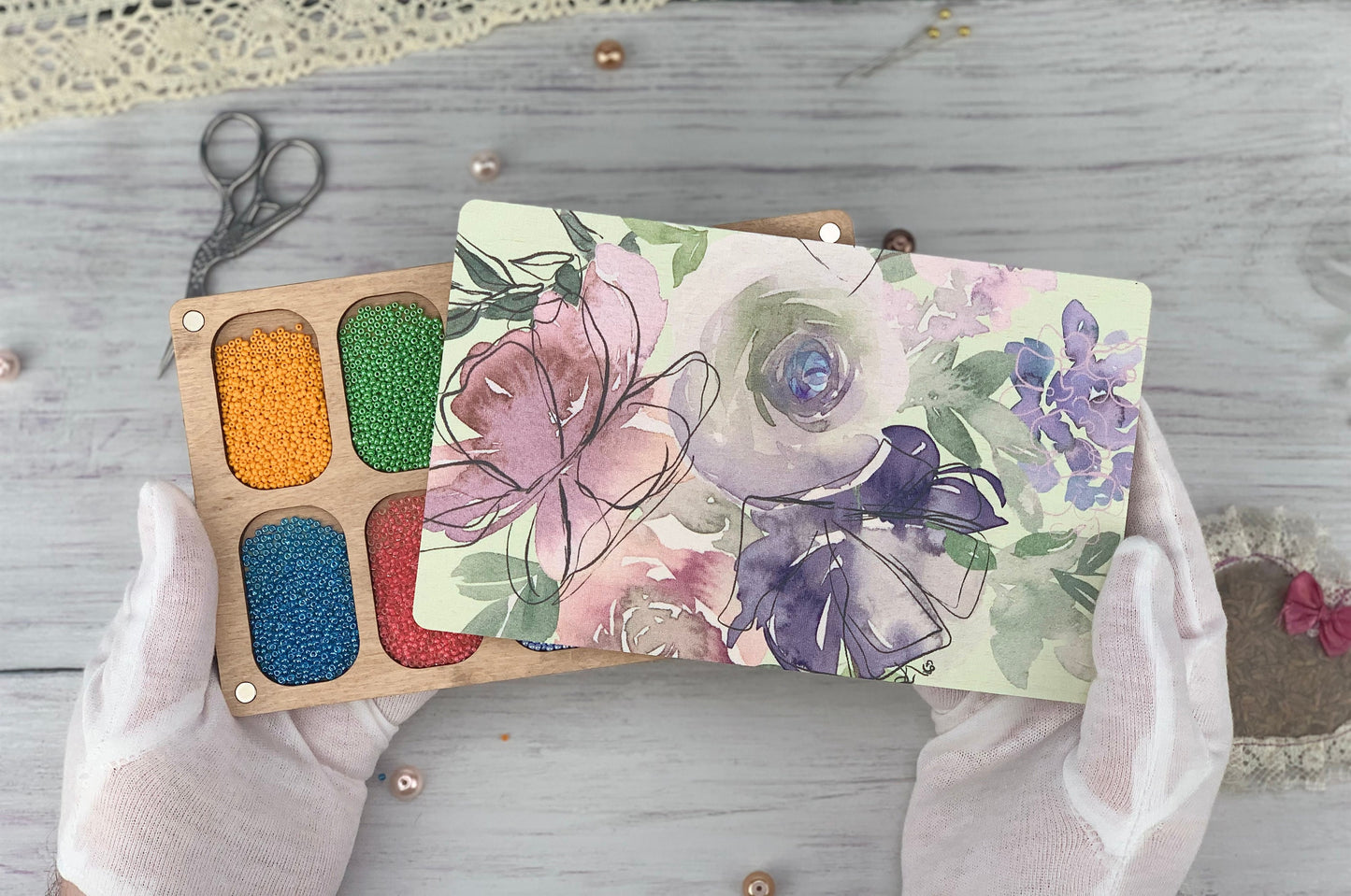 Wooden Seed Bead Organizer