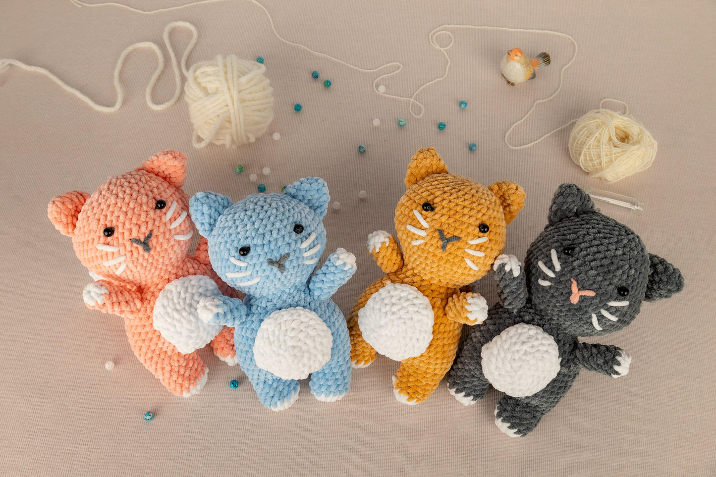 Crochet Cat Plushie - Amigurumi Toys Readymade