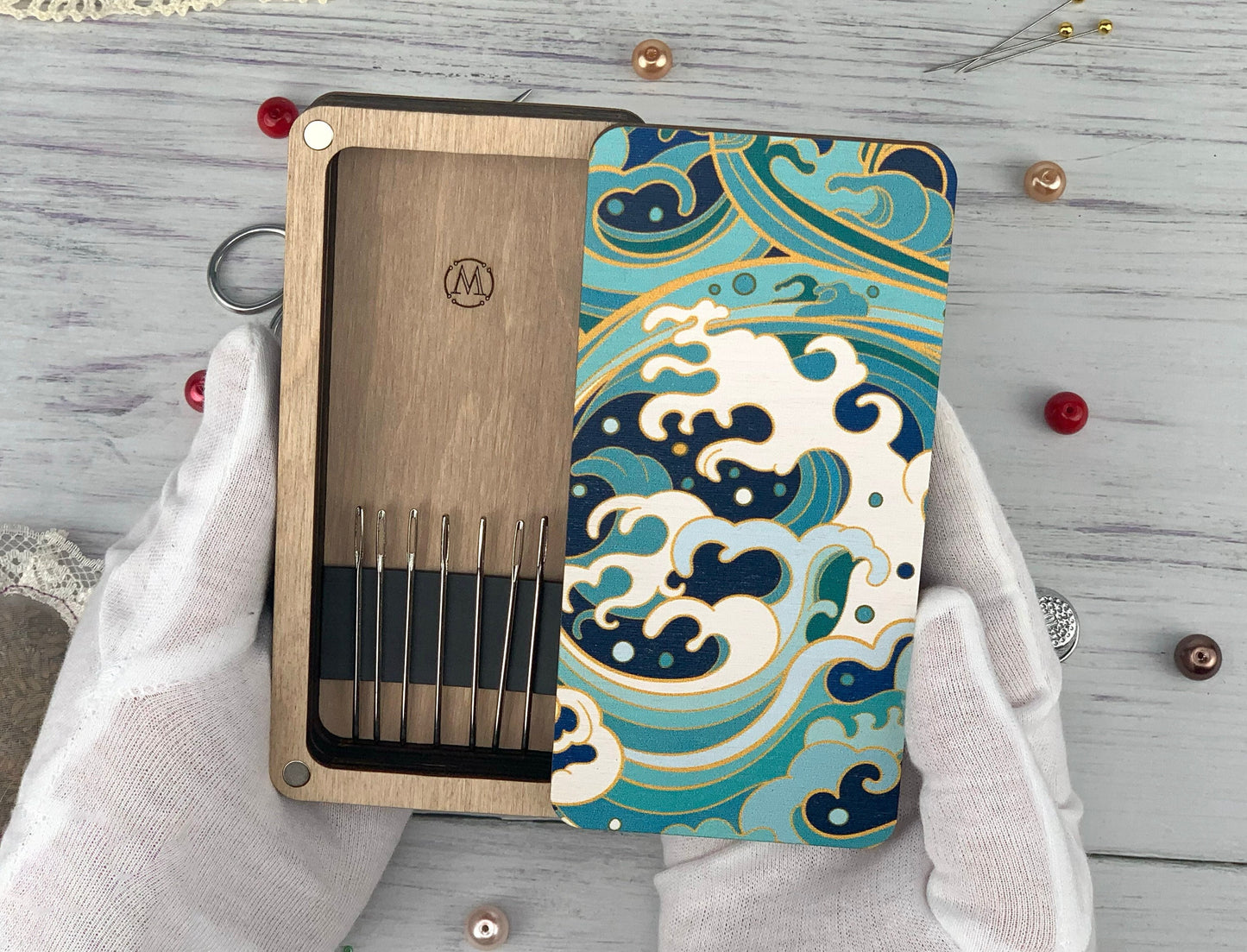 Wooden Needle Holder