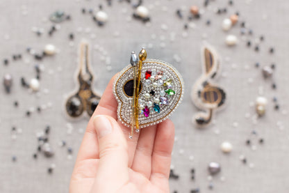 Artist Palette - Readymade Beaded Brooch