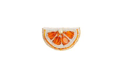 Orange Slice  - Readymade Beaded Brooch