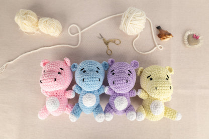 Crochet Hippo Plushie - Amigurumi Toys Readymade