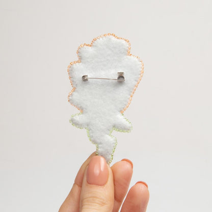 Red Rose Flower - Readymade Beaded Brooch