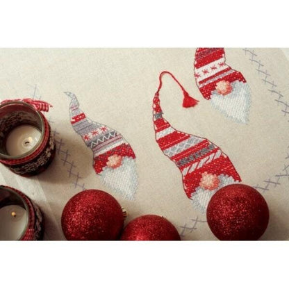 Christmas Gnomes Table Runner Cross stitch Embroidery DIY Kits