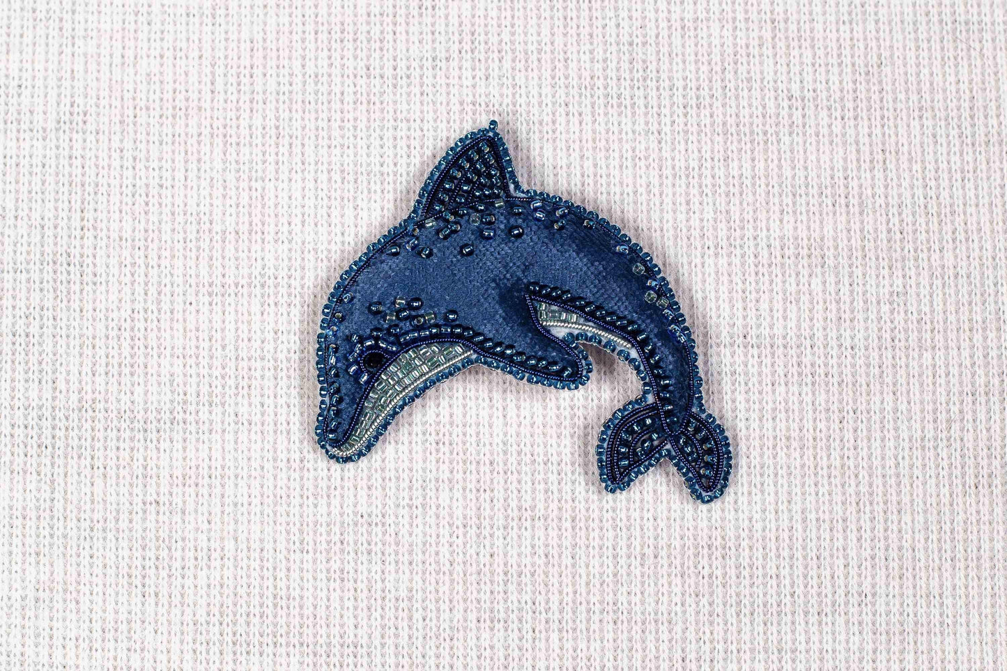 Dolphin - Readymade Beaded Brooch