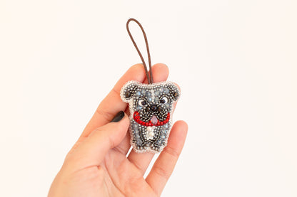French Bulldog - Readymade Beaded Brooch